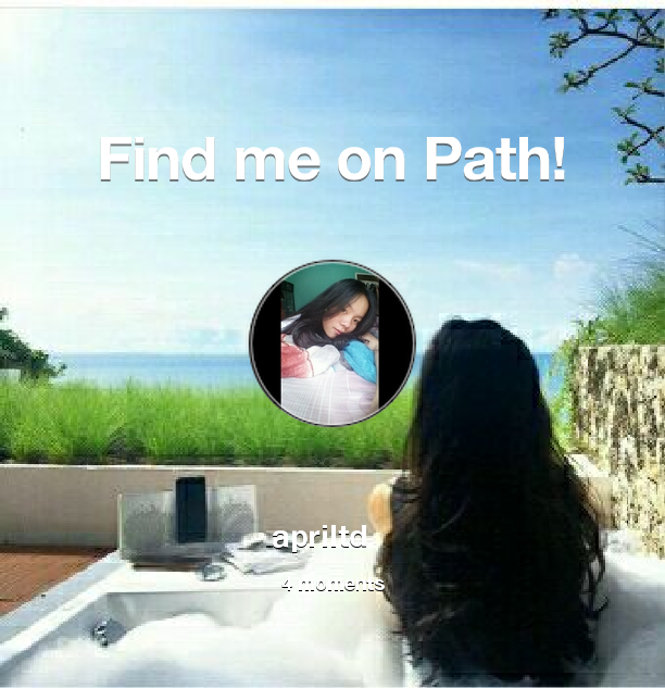 Apriltdw's tweet photo. Find me on #Path now! Go to: https://t.co/wNCI6sQ0X6! #thepersonalnetwork https://t.co/AxYmjY4Ylk