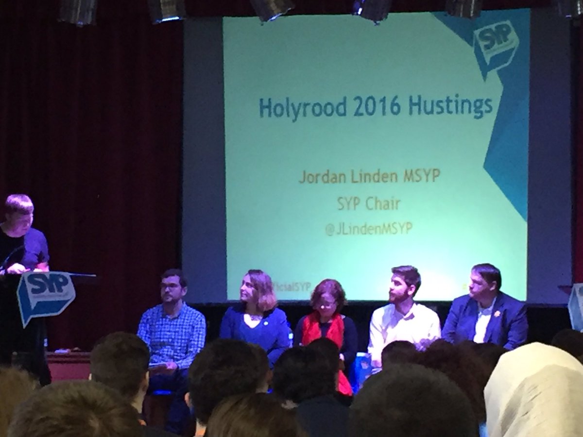 Karlie09's tweet photo. Holyrood Hustings Q&amp;A!

R-L = Owen Thompson, Chris Chapman, Fiona Dugdale, Sarah Beattie-Smith, Oliver Mundell. 👏 https://t.co/t6fRWLc4Zt