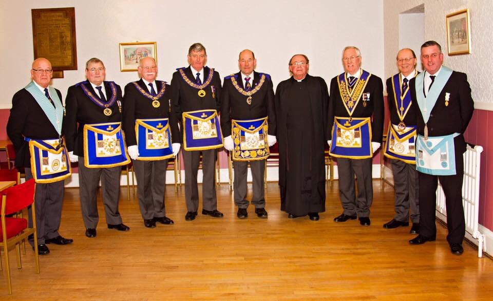 Before the rededication of the corner stone at ashington Masonic hall