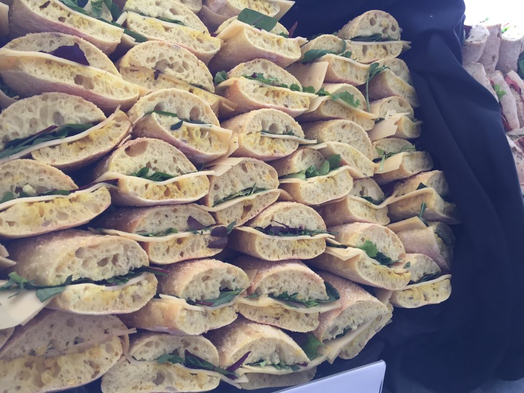 PyData's tweet photo. Lunch is served @pydataamsterdam. What a beautiful spread! https://t.co/zd6FMprwfY