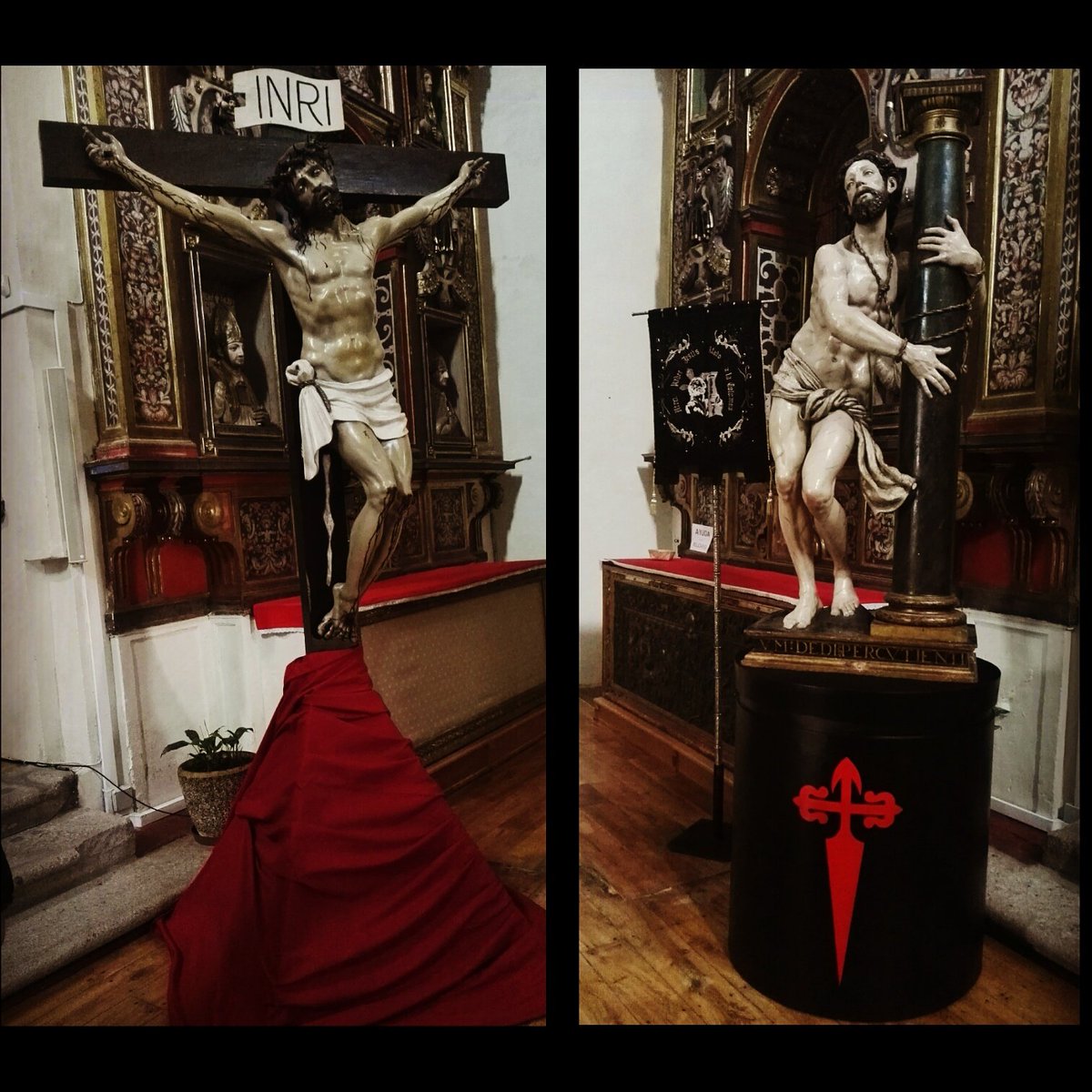 Nuestros titulares presiden el altar para mañana que celebraremos el Pregón Cofradía y  Presentación Banda CCTT