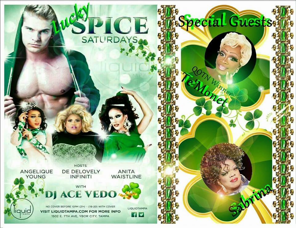 rhonda_mangus's tweet photo. Tonight @LiquidTampa #GetReady for Lucky #SpiceSaturday w/ @anitawaistline @djace_vedo, and more! #Ybor #Tampa #Drag https://t.co/3Gj9JOLpPP