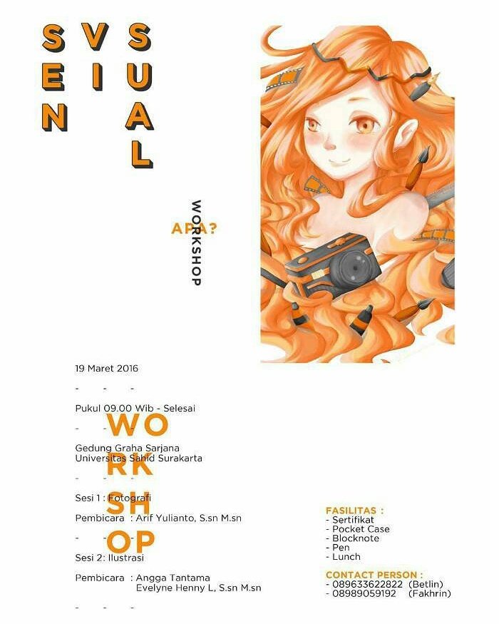 AgendaSOLO's tweet image. SEN{VI}SUAL WORKSHOP Fotografi &amp;amp; Ilustrasi | 19 Maret 2016
Pkl 09.00 WIB | Universitas Sahid Surakarta @senvisual