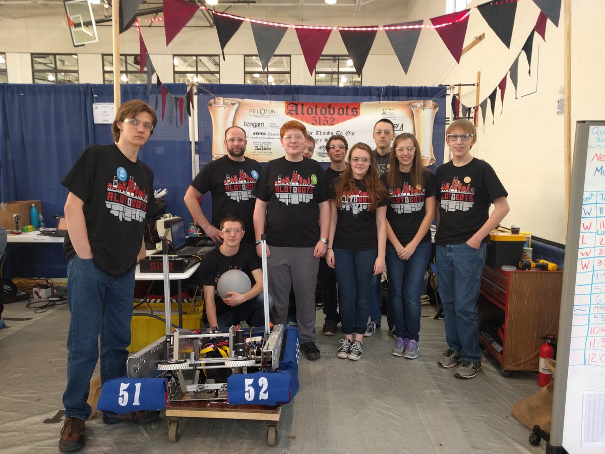 OtsegoSchools's tweet photo. The Alotobots had a great first day &amp; ranked 3rd last night! They’re back in competition today! Good luck! #Team5152 https://t.co/cAFP3t1Fy4