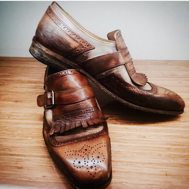 paulparkman's tweet photo. Vintage look kiltie single monkstraps #paulparkman #luxuryshoemaker #bespokeshoes #MenStyle #menswear #mensfashion https://t.co/YLWOXQexVy