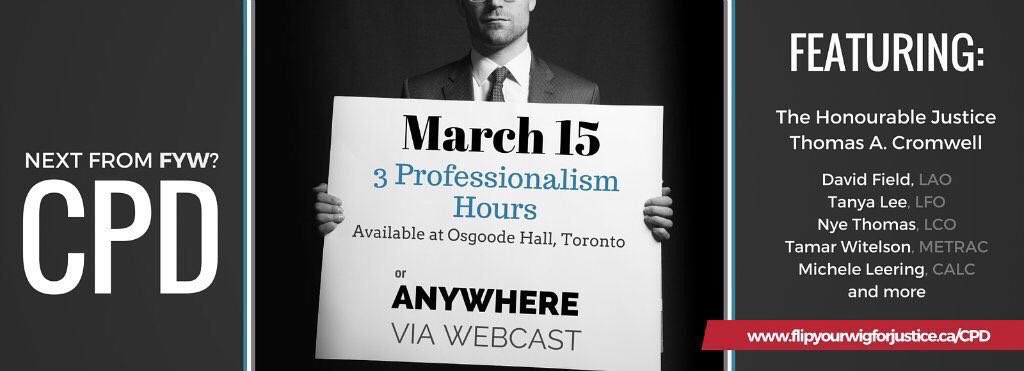 No plans Tuesday am? Sign up for our #FlipYourWig #A2J CPD! Earn 3 prof hrs. Proceeds 2 orgs that make a difference.
