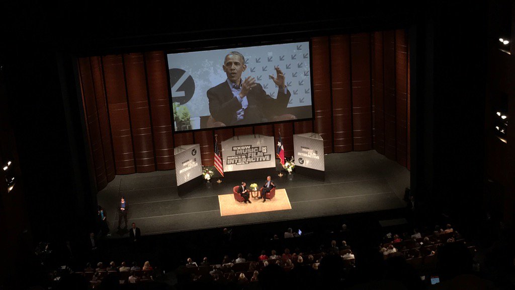 NickBoesl's tweet photo. #obamasxsw Keynote at #SXSW2016 https://t.co/CEaQsTXJGC