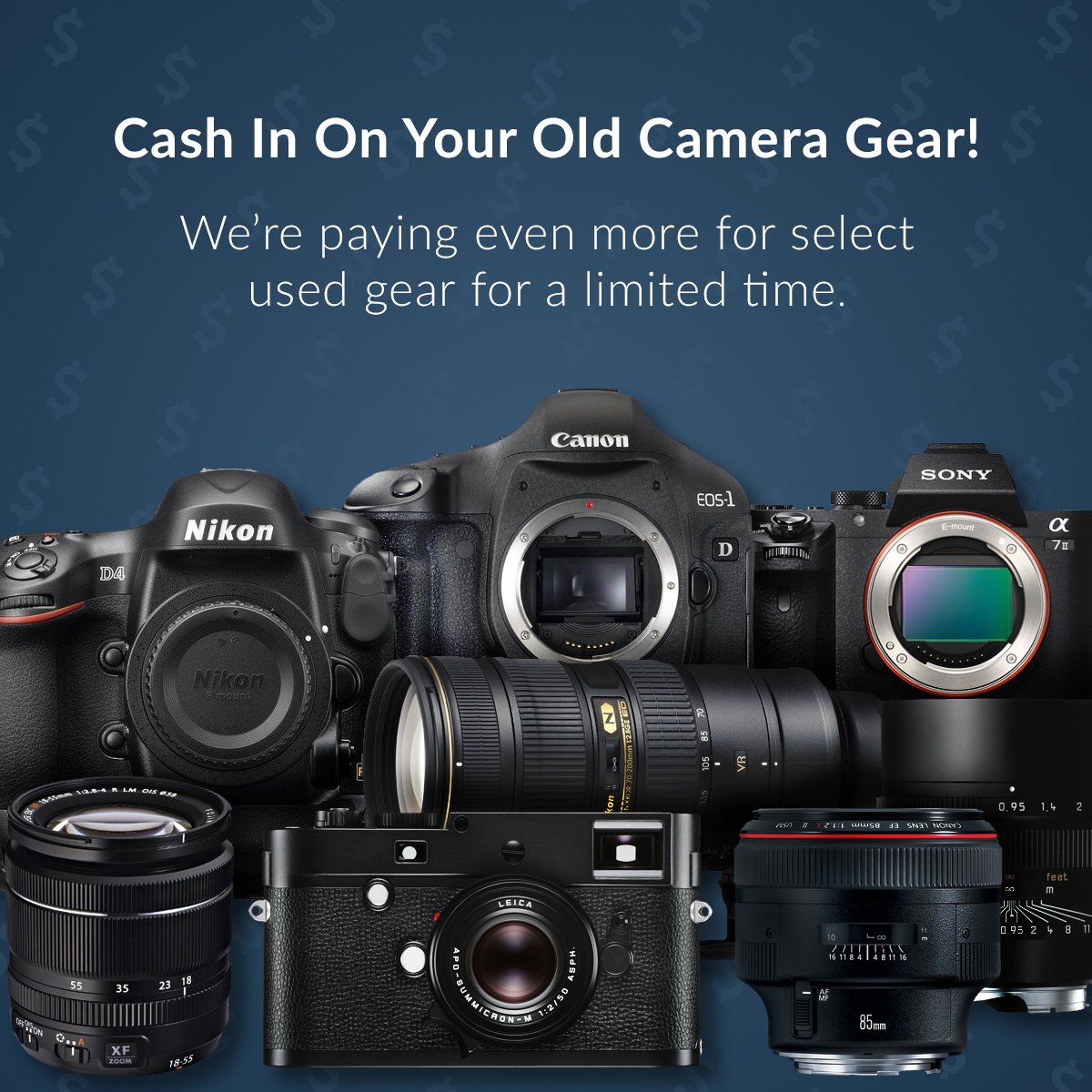 KEHcamera's tweet photo. Cha-ching! We're paying EXTRA cash for select used camera gear for a limited time. Cash in! https://t.co/zvbRjqEOKF https://t.co/SDwjagWtVZ
