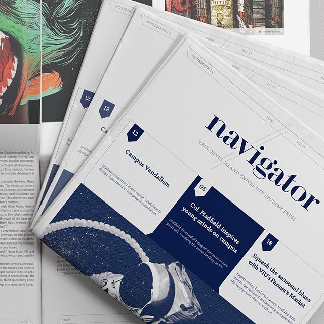 VIUGraphicDesgn's tweet photo. Gorgeous work from Kaytee Davis, art director of @thenav_viu.
#designhere #identity #branding https://t.co/e0MRqayhDq