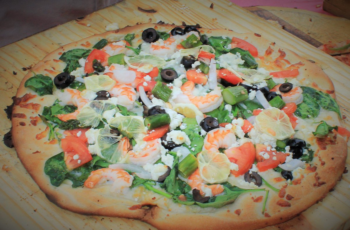 SNEAK PEAK at the Seafood Spring Deluxe PIZZA! Created by <a href="/EricJamesEgan/">Papa Kreegan</a>. Anyone w/ clever pizza ideas, LET US KNOW!