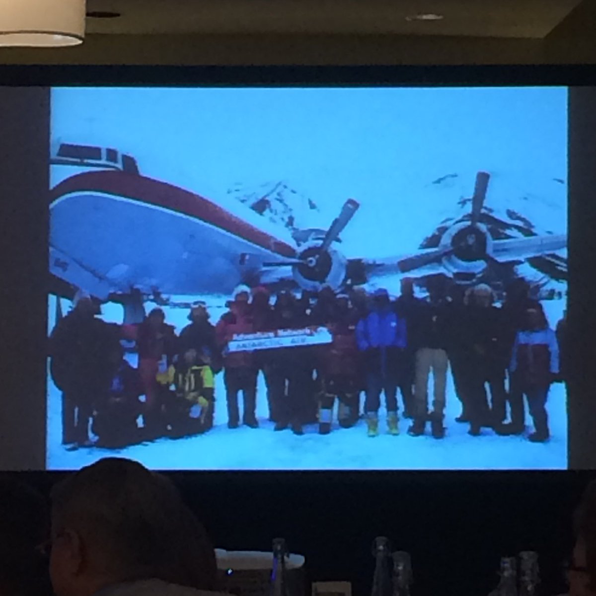 nickieva's tweet photo. I knew I was right to look forward to @HughCulver! Love him!! #Antarctica #travelstories #DEXIO2016 https://t.co/bM7lkzRmWO