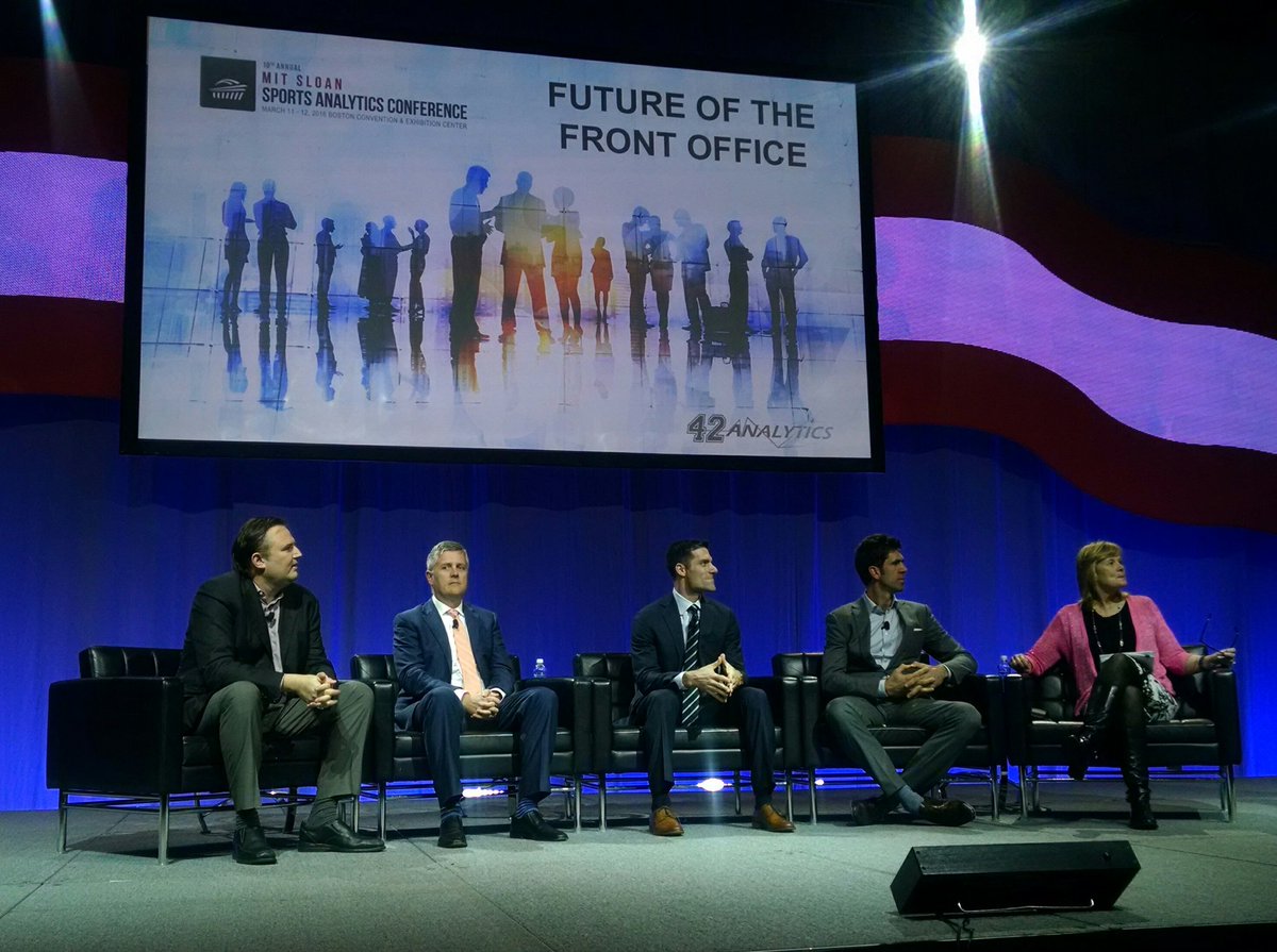 jessicagelman's tweet photo. Final #SSAC16 panel #FutureFrontOffice  w/ N Caserio @Patriots, B Myers @warriors, @dmorey, J Luhnow @astros https://t.co/TLlHpB5MoO