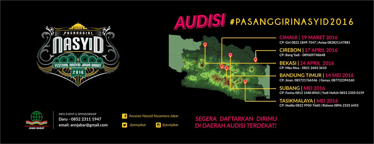 #PASANGGIRINASYID2016 AUDISI DI 6 KOTA JAWA BARAT | DAFTARKAN DIRIMU DI KOTA AUDISI TERDEKAT