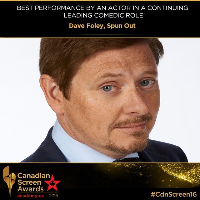TheCdnAcademy's tweet photo. @DaveSFoley @SpunOutTV we want to say congrats on your Best Actor Nominee for Leading Comedic Role #CdnScreen16 https://t.co/RcGtrPeeyy