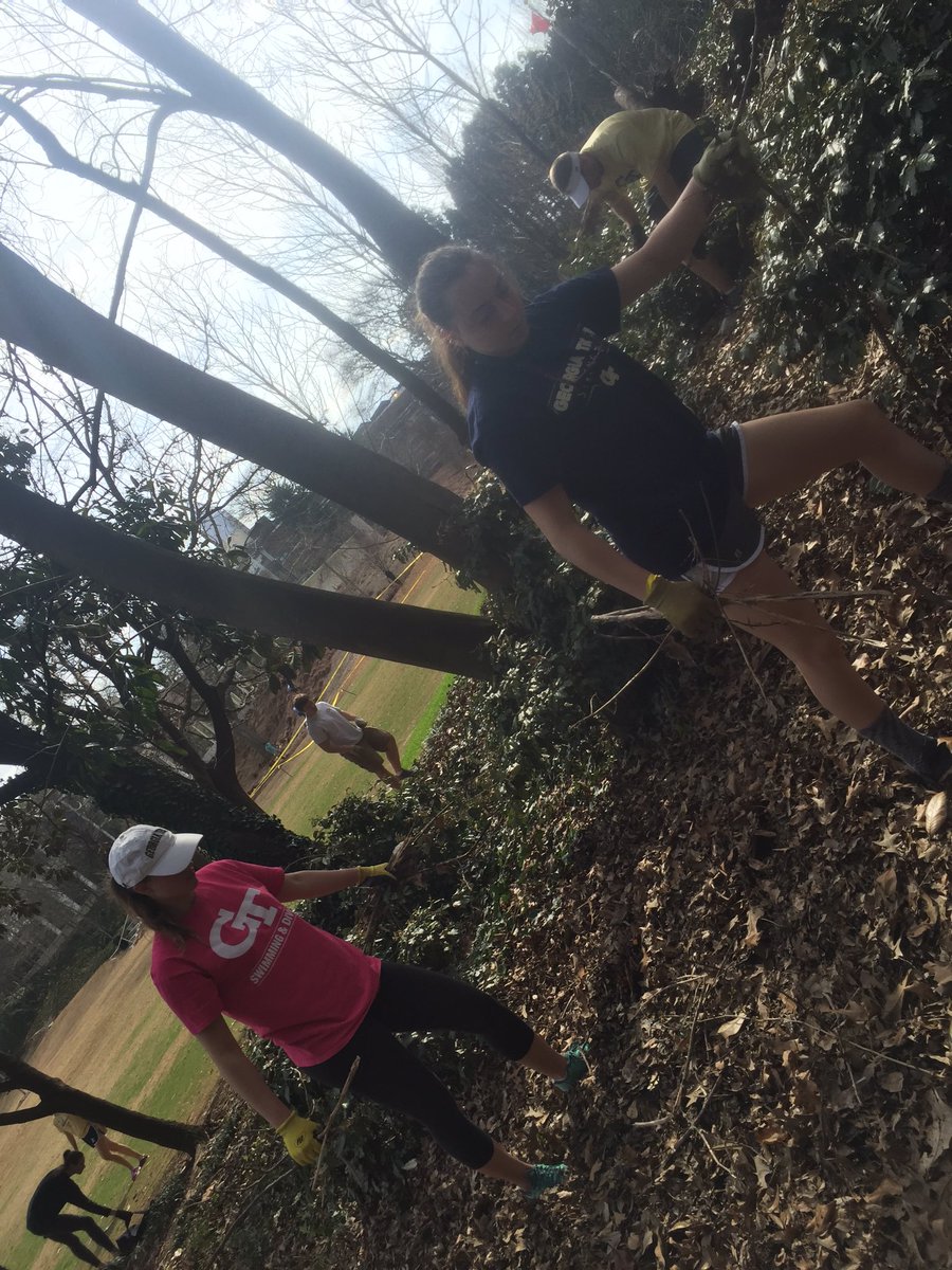GTAthletics's tweet photo. Proud to be part of @GeorgiaTech Beautification Day! #TogetherWeSwarm https://t.co/5i2lXHoVDd