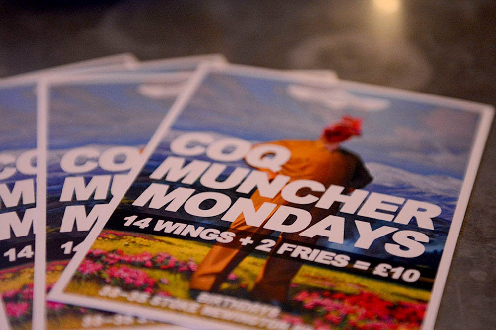 CoqfighterUK's tweet photo. THEY'RE BACK! Coq Muncher Mondays takes off next week @_Birthdays from 5pm every monday. GET MESSY! https://t.co/wnoOmng9xM