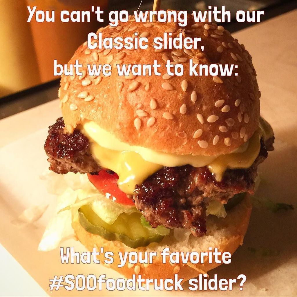 SOOfoodtruck's tweet photo. Tell us below 👇🏻 #SOOfoodtruck #sliderswithatwist #slideonover #sliders #burgers #fries #s… https://t.co/P0Tsca3M6t https://t.co/9bE2pUj5y1