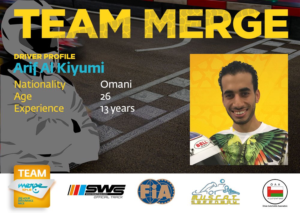 merge1048's tweet photo. Next weekend is the #24Hour #EnduranceRace @OAA_OmanAuto meet the #MergeTeam Arif Al Kiyumi. https://t.co/EUkhWodhfI