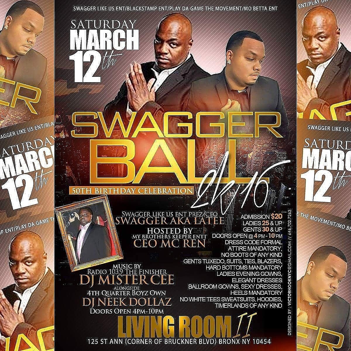 pdg_themovement's tweet photo. Today from 4-10pm @ The Living Room II in the Bx, #swaggerball. @dj_neek_dollaz @djmistercee on the bill. $20 adm. https://t.co/Zkda6cmVTN