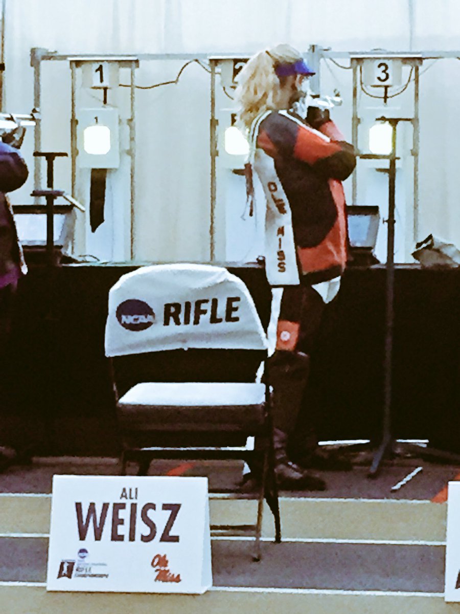 Valerie Boothe (@valerieboothe) on Twitter photo Competition has started for <a href="/OleMissRifle/">Ole Miss Rifle</a> Ali Weisz. You can follow at results.megalink.no/#/ncaa-champio… #NCAARifle #GoRebs Competition has started for <a href="/OleMissRifle/">Ole Miss Rifle</a> Ali Weisz. You can follow at results.megalink.no/#/ncaa-champio… #NCAARifle #GoRebs