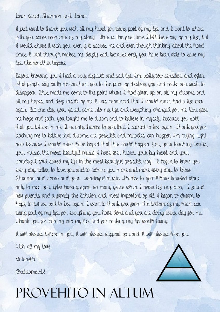 antonellaa_12's tweet photo. Thank you for coming into my life when I needed you @JaredLeto @30SECONDSTOMARS ♥ With all my love ♥ #LettersToMars https://t.co/Qa1cyJjzYs