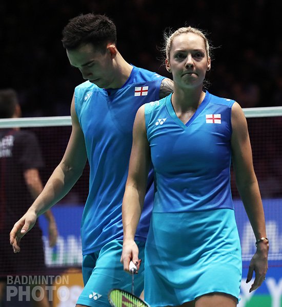 Disillusion for @gabbywhite011 and @ChrisAdcock1 who missed out on a 19-11 lead in second game of @YonexAllEngland