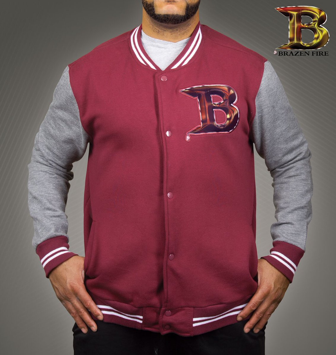BrazenFire's tweet image. Brazen Fire's Maroon Varsity Jacket.... 🔥