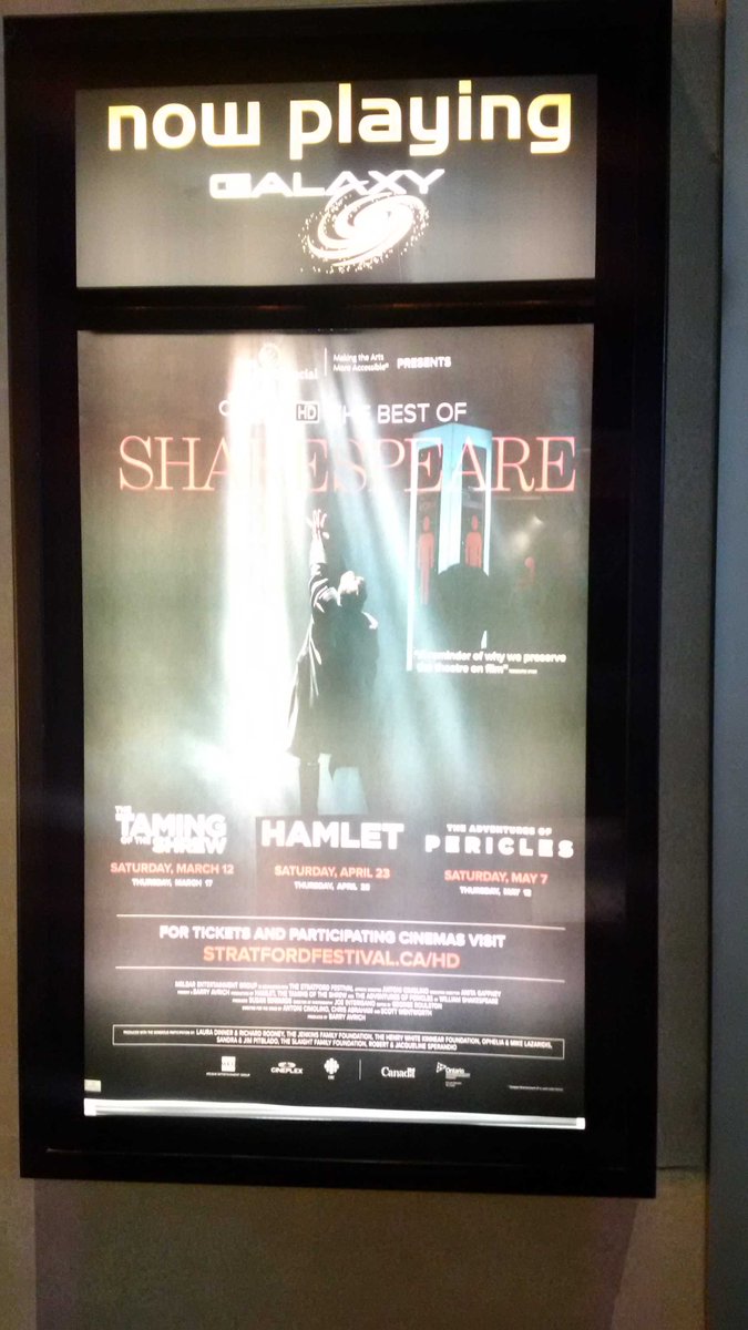 StratfordON's tweet photo. Looking forward to @stratfest's first HD showing of the season at Cineplex. #sfshrew https://t.co/uCedNYrRbm