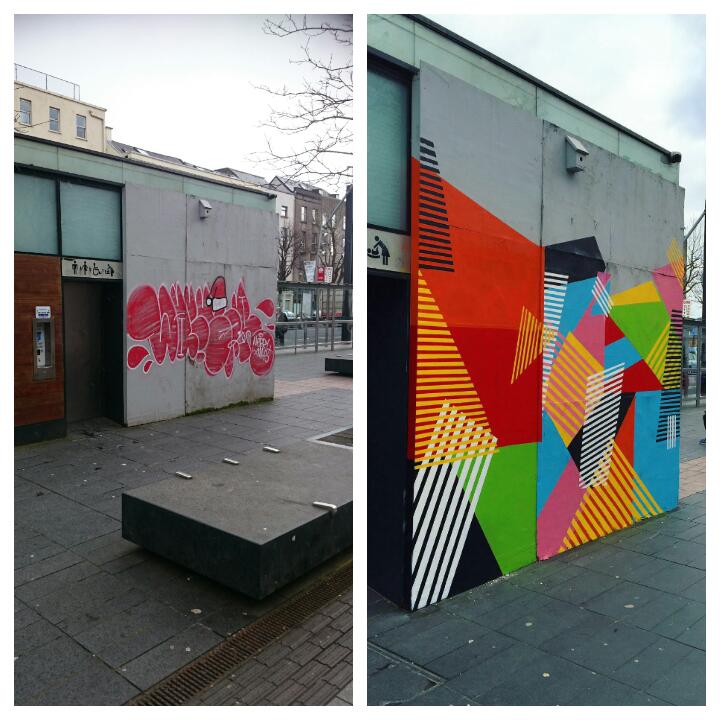 ReimagineCork's tweet photo. Voila! Thanks to all the volunteers who helped out and @AlanHurleyArt for the vision #ReimagineCork #lovecork https://t.co/rbEJAsM5dj