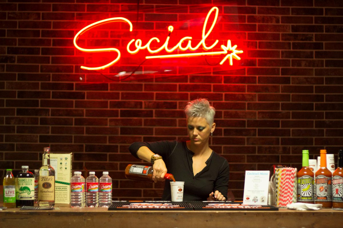 Khoros's tweet photo. Sometimes #SXSW calls for some hair of the dog. Grab a #soSpredfast bloody mary from @TitosVodka + @BloodyRevMix. https://t.co/gCfzglcZDS
