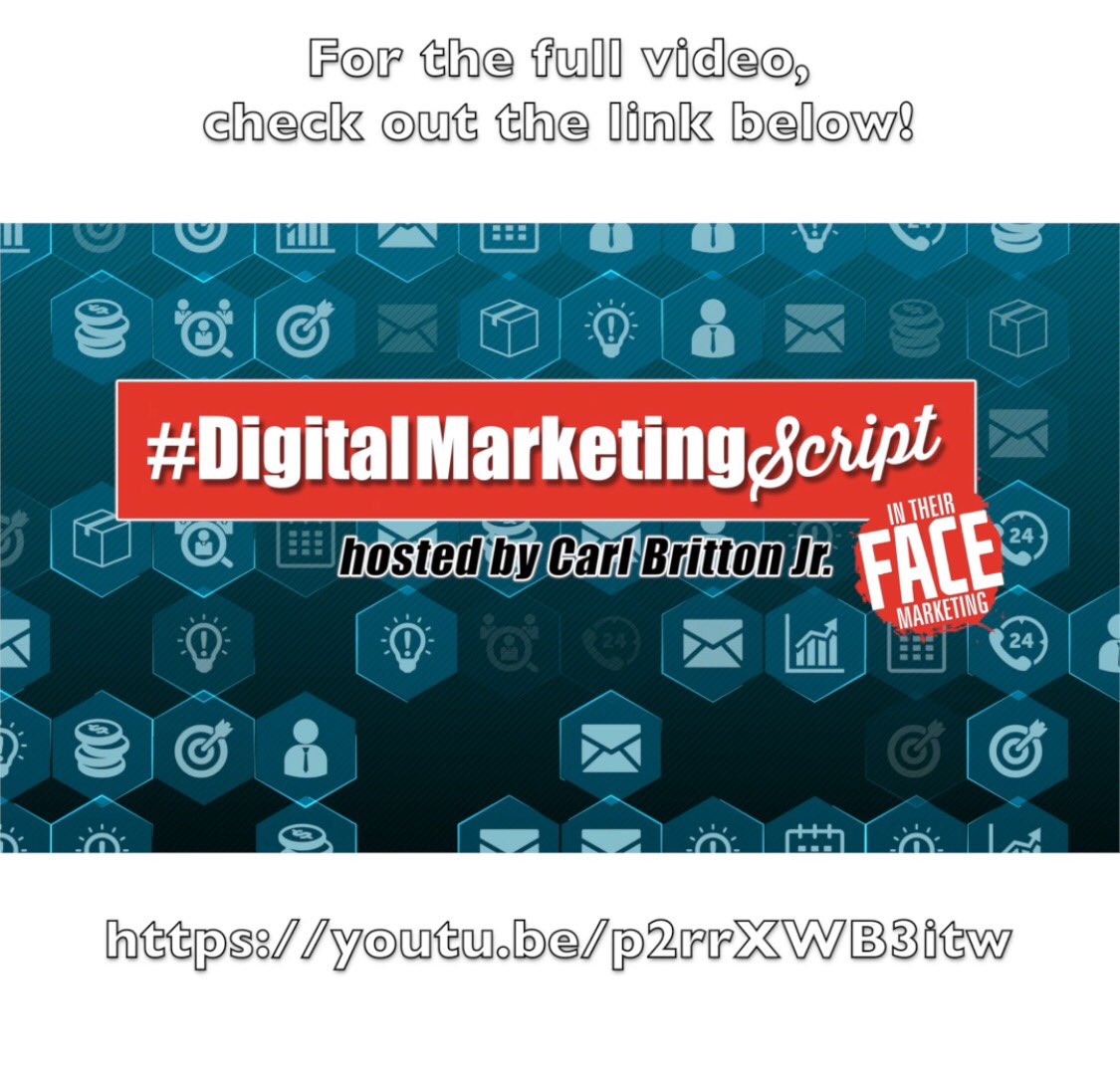 InTheirFace's tweet photo. #DigitalMarketingScript Episode 1 is available! Quality #pharmacy #marketing info! https://t.co/rwz9ViChuS https://t.co/dj8ASWarRz