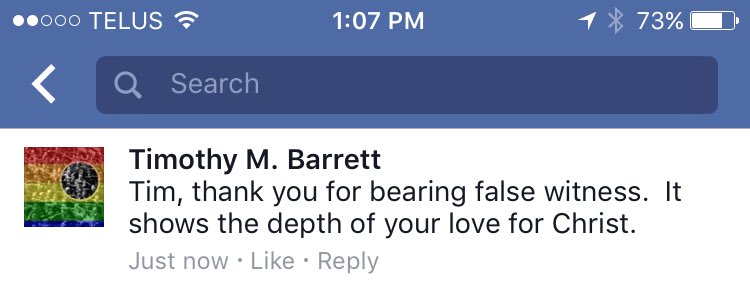 timothybarnett's tweet photo. I just had a Young Earth Creationist question my love for Christ and call me a false witness. #AlmostSameName https://t.co/jUZ9HmOlYj