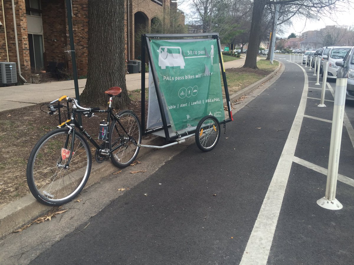 BikeArlington's tweet photo. Good looking Protected Bike Lane! RT @AnnmarieBikes: Scenes from today's ride #springPAL #BEaPAL @BikeArlington https://t.co/U1U6M8X2F0