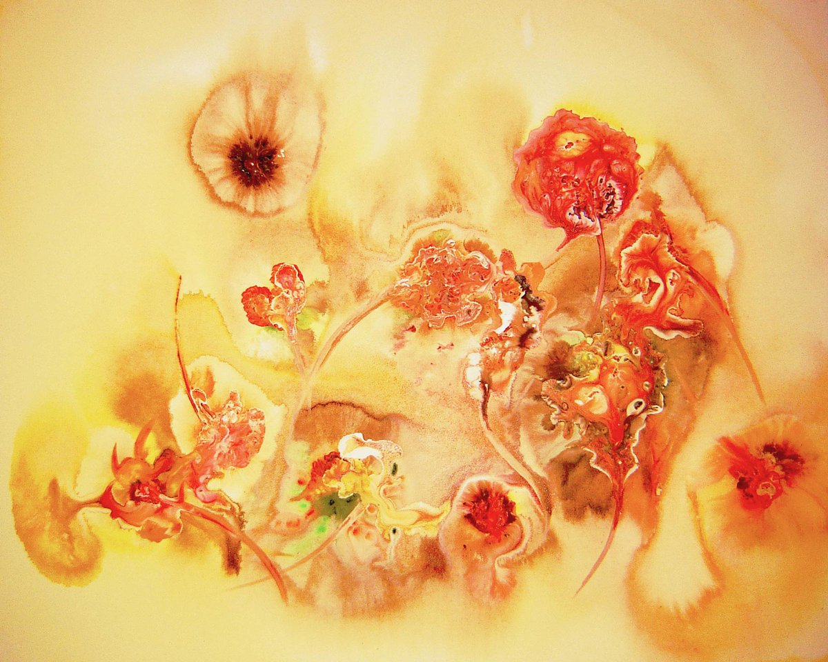 Sharing one of my #paintings in warm colors: ABUNDANCE - #acrylic on #canvas - Leah Angelo leahangelo.com