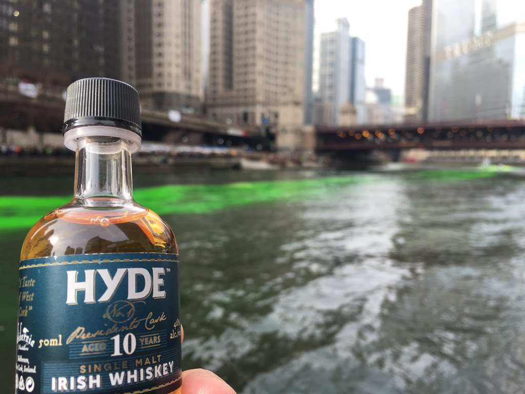 HydeWhiskey's tweet photo. CHICAGO: HYDE at the Dye the River green event for St Patricks day 2016! #Dyetheriver https://t.co/XLngdGlYb4