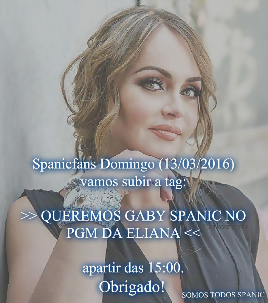 photogabyspanic's tweet photo. Amanhã Domingo (12/03/2016) vamos subir a tag > QUEREMOS GABY SPANIC NO PGM DA ELIANA < apartir de 15:00 @gabyspanic https://t.co/O4AHDwwaxN
