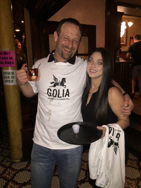 GoliaVodka's tweet photo. Always a great night at the Irish Pub!!! Beautiful night, beautiful people, and the world's smoothest vodka! #Golia https://t.co/40O4s3IYwe