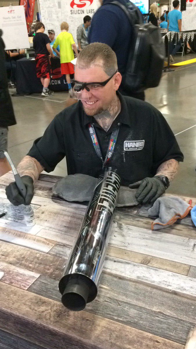 indianmotocycle's tweet photo. @hanrostudios doing some sick engraving work on a #ChiefVintage at the #SXSW @Dremel booth. #SXCreate https://t.co/J8AaCu2P4I