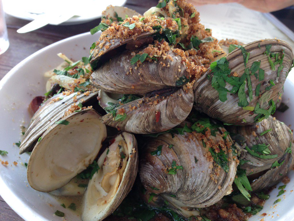Mom and Pop <a href="/figavl/">FIG Bistro</a> enjoying some great clams today <a href="/AllSoulsPizza/">All Souls Pizza</a> #avlfood #avlwine