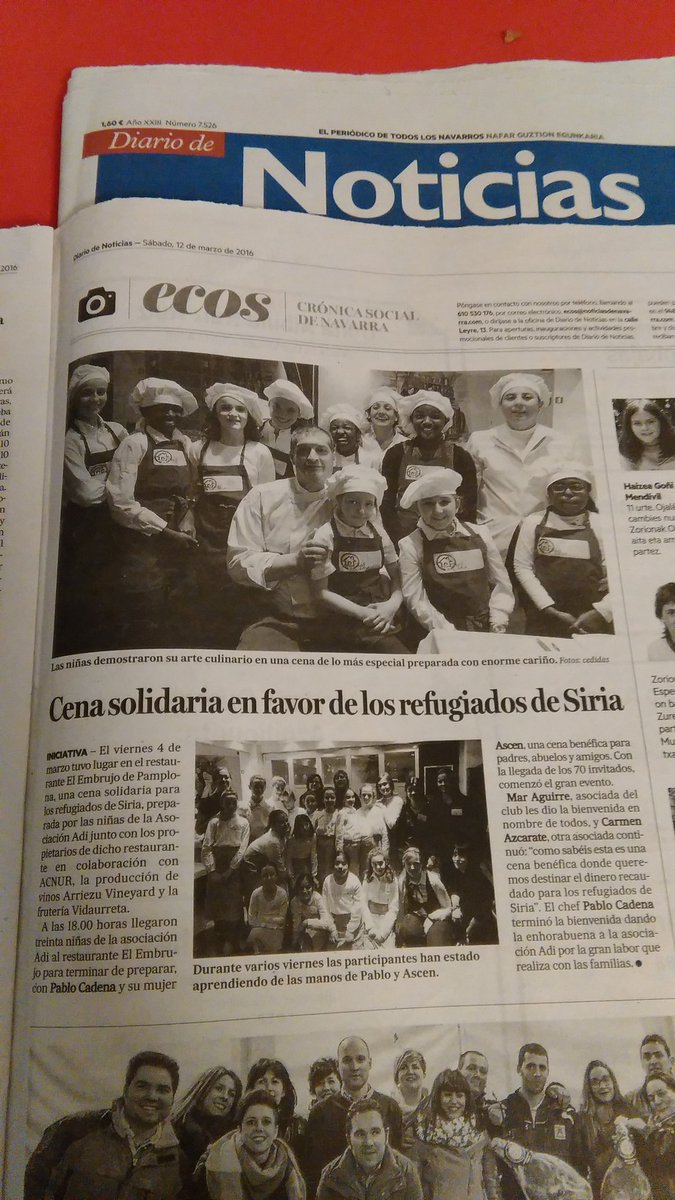 adiasociacion's tweet photo. Hoy somos noticia en dos periódicos! #cenaBenefica #ElEmbrujo #RefugiadosSiria #EducarParaHacerFamilia #familia https://t.co/LkDdeVj0RR