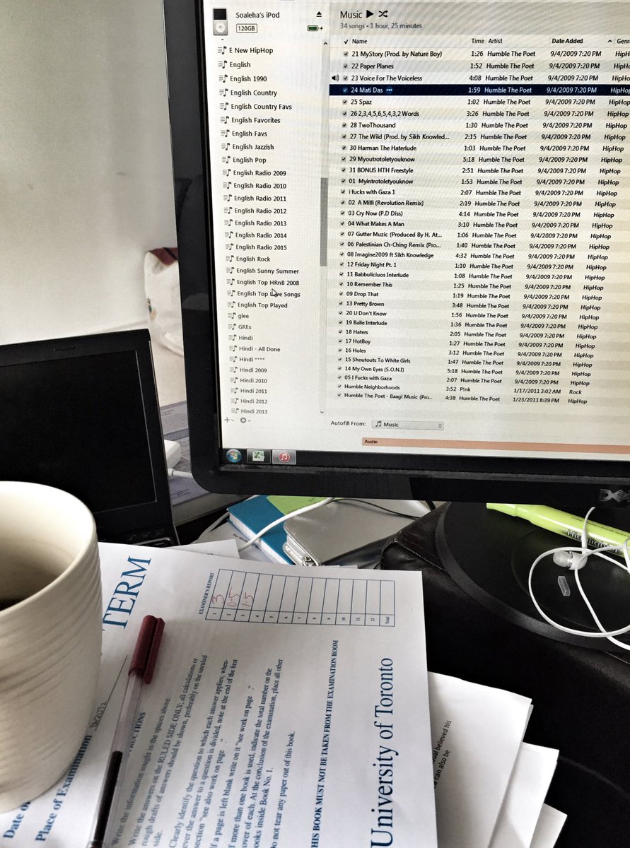 SoalehaShams's tweet photo. @humblethepoet Listening to old school Humble and grading undergrad psych tests. One I like, other, not so much. https://t.co/p2ru1W8RFc