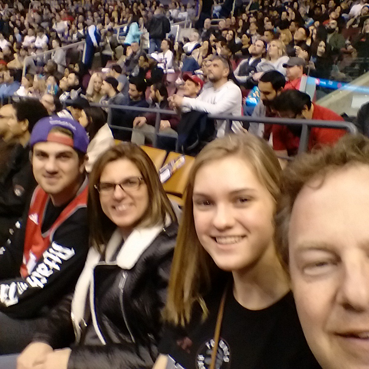 GawainRobertson's tweet photo. @TORONTORAPTORS8 with the family #startofspringbreak thanks to friends with @HeatPlayoffs for the great tics https://t.co/UsXnKavpVk
