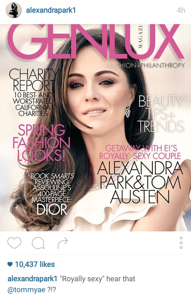 BadassRoyalty's tweet photo. #AlexandraPark #TomAusten #GenluxMagazine #RoyallySexyCouple ❤ https://t.co/DgeNGnP6Tr