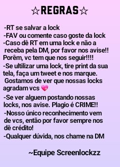 screenlockzz's tweet image. Antes de tudo, leiam isso ~Equipe Screenlockzz
Fav se leu💖