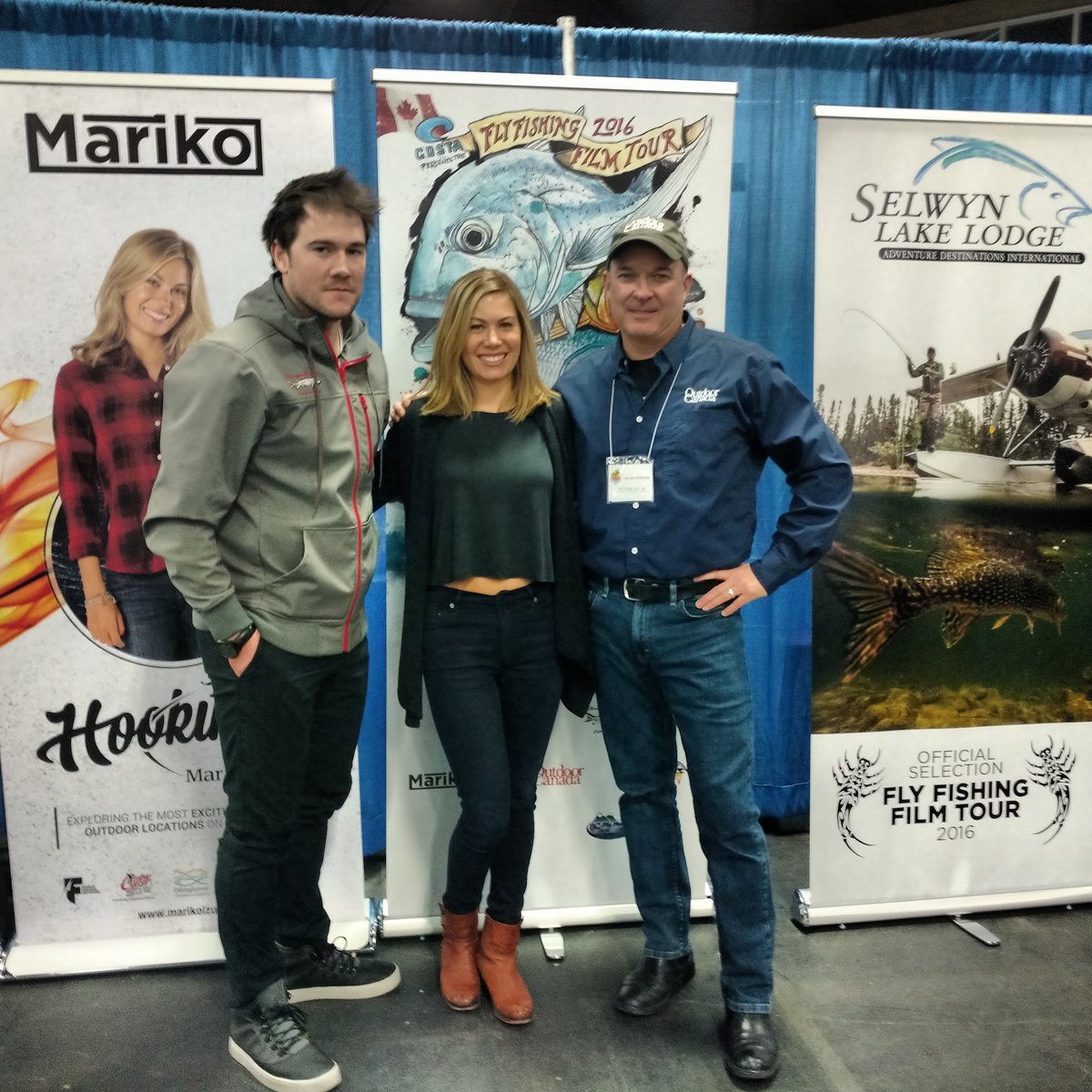 OutdoorWalsh's tweet photo. Hanging with the dynamic @TheF3TCanada duo at the Edmonton Boat & Sportsmen's Show! #EBSS16 https://t.co/tCL7BHalsv