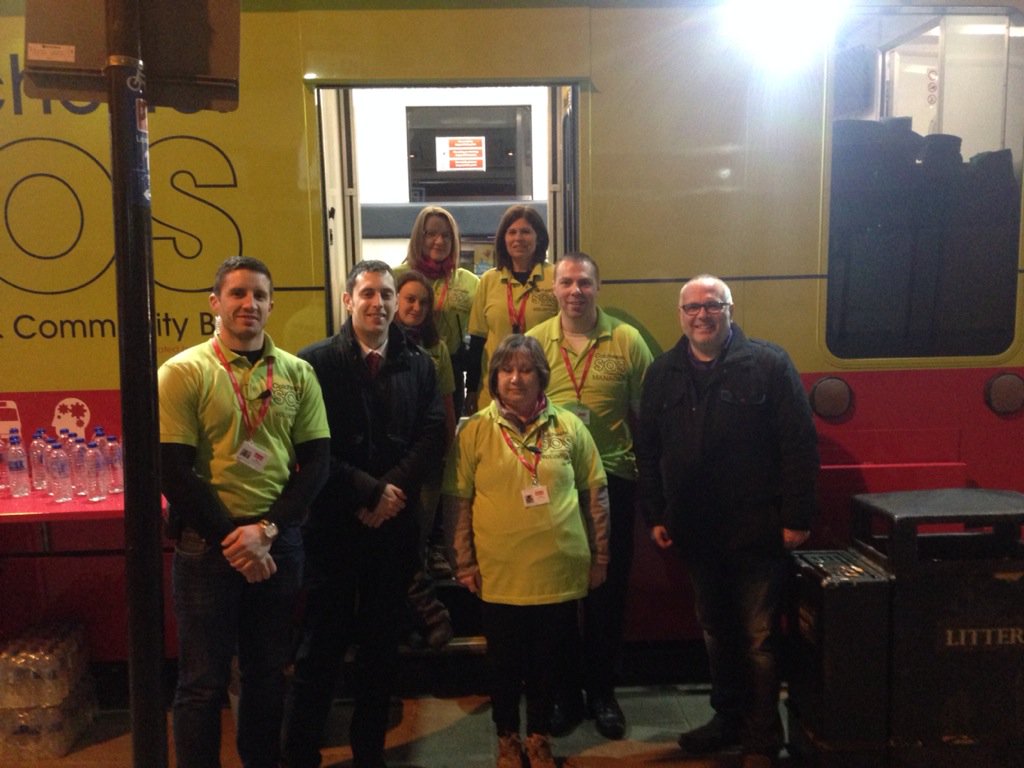 Out with @ChrisJVince looking at the SOS Bus and CCTV centre