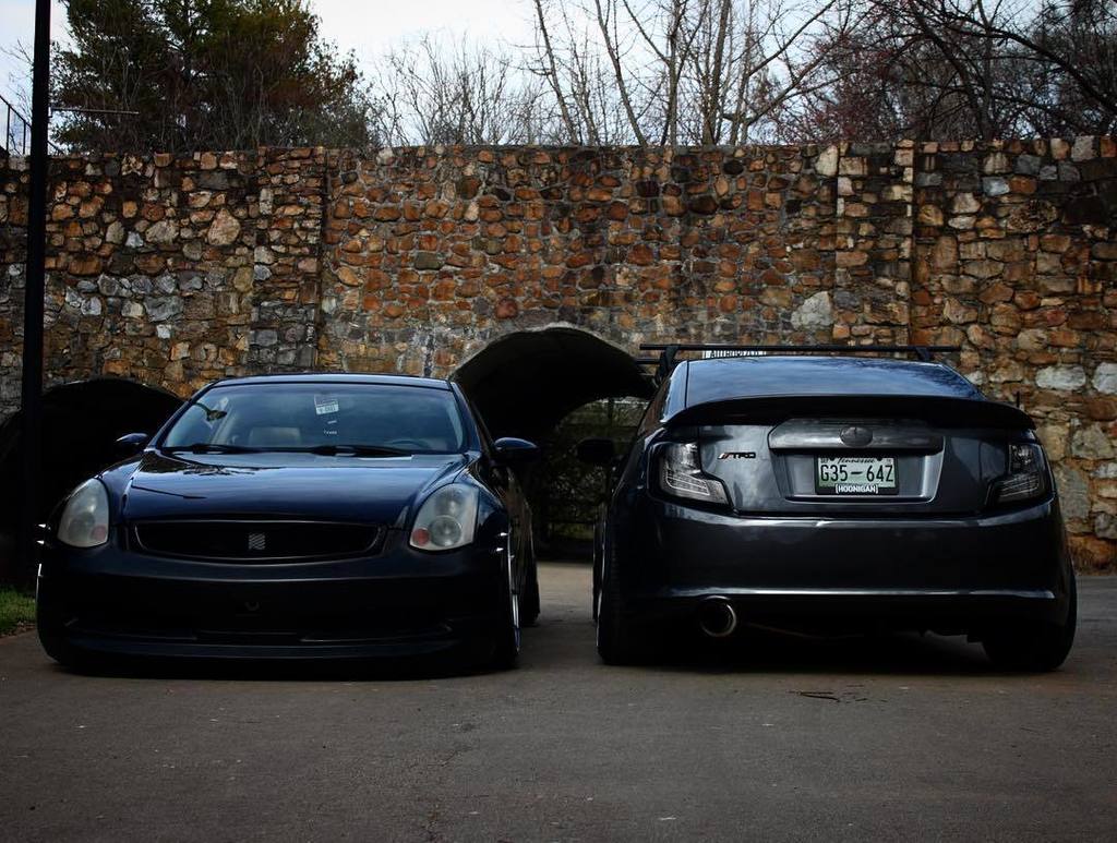 InfinitiAgora's tweet image. Today was fun shooting @dbrown_g35 and @logan_tc11 😎 
#vqnation #g35 #scionnation #scion #sciontc #Slammed #static …