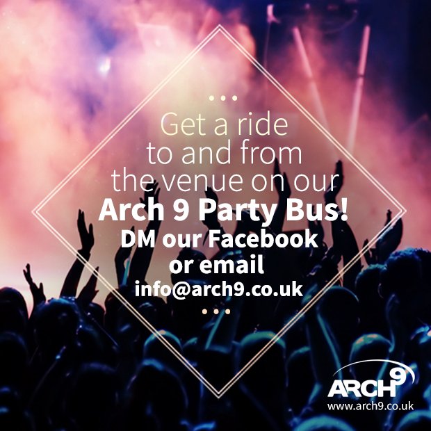 Arch9Sheffield's tweet photo. GET A RIDE ON THE ARCH9 PARTY BUS TONIGHT! ���🚌 https://t.co/M7owIKU5o1