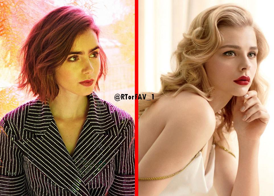 REQUESTED 
RT for Lily Collins 
LIKE for Chloë Grace Moretz