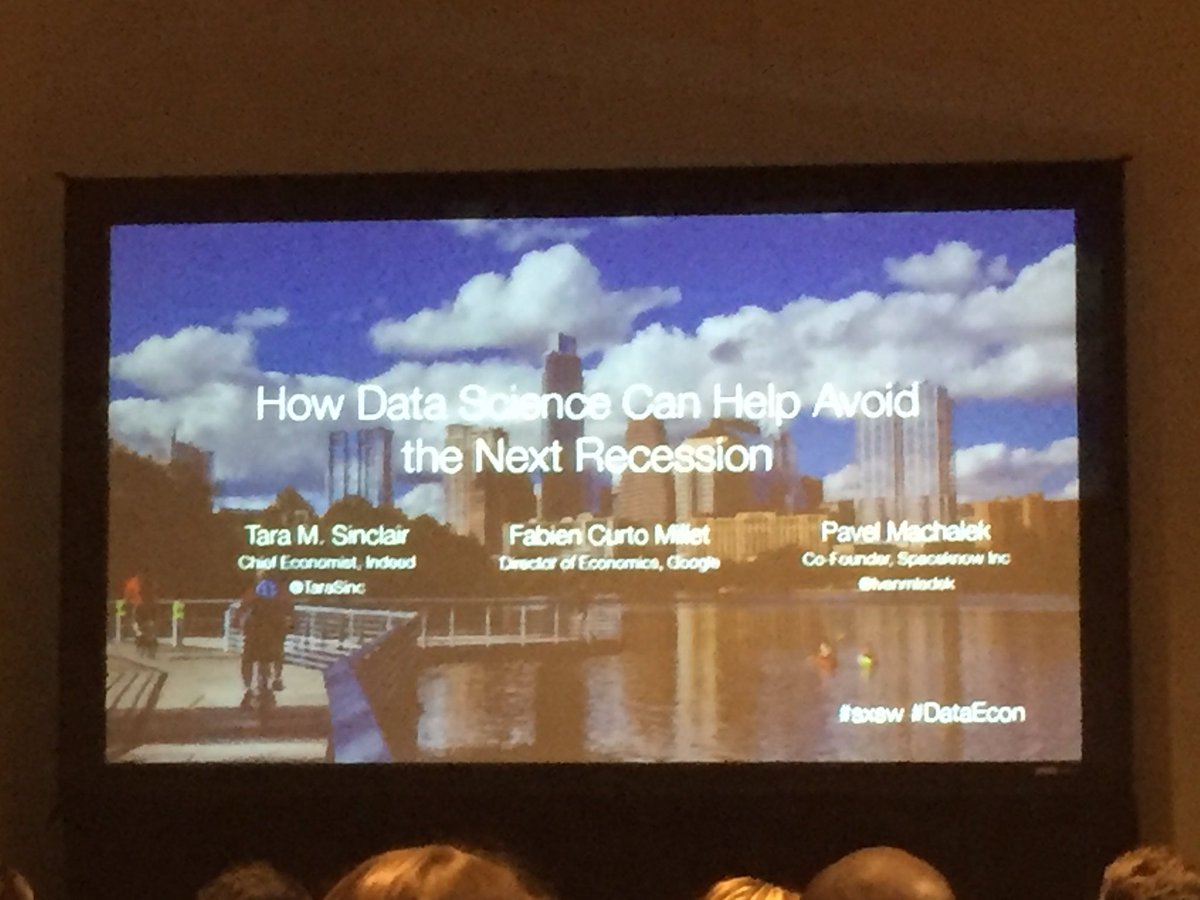 Cesarrivas80's tweet photo. How data science can help avoid the next recession #DataEcon #SXSW #SXSW2016 https://t.co/Tn8MoxBbx0